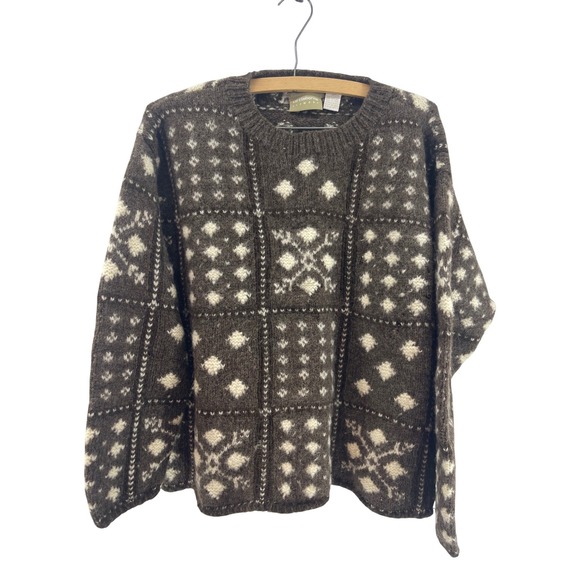 Liz Claiborne Sweaters - Vtg Liz Claiborne Fair Isle Shetland Wool Sweater L Scandi Hand Knit Apres Ski
